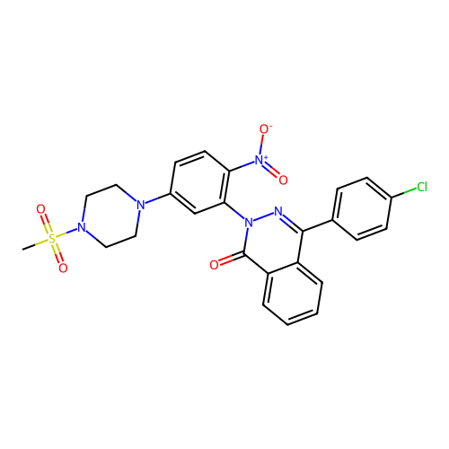 4-(4-chlorophenyl)-2-{5-[4-(methylsulfonyl)piperazin-1-yl]-2-nitrophenyl}phthalazin-1(2H)-one structure
