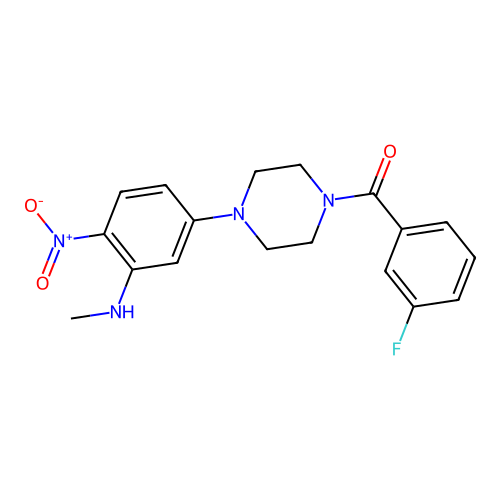 (3-Fluorophenyl){4-[3-(methylamino)-4-nitrophenyl]piperazin-1-yl}methanone structure