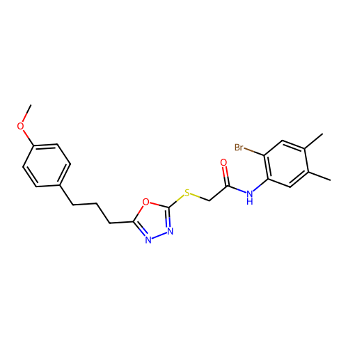 N-(2-bromo-4,5-dimethylphenyl)-2-({5-[3-(4-methoxyphenyl)propyl]-1,3,4-oxadiazol-2-yl}sulfanyl)acetamide structure