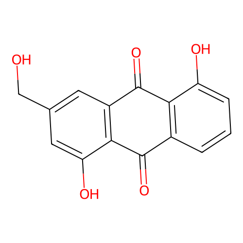 1,5-Dihydroxy-3-(hydroxymethyl)anthracene-9,10-dione structure