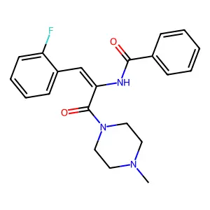 N-[2-(2-Fluoro-phenyl)-1-(4-methyl-piperazine-1-carbonyl)-vinyl]-benzamide structure