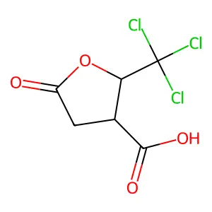 5-Oxo-2-(trichloromethyl)tetrahydrofuran-3-carboxylic acid structure