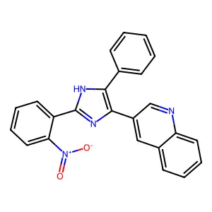 3-[2-(2-nitrophenyl)-5-phenyl-1H-imidazol-4-yl]quinoline structure