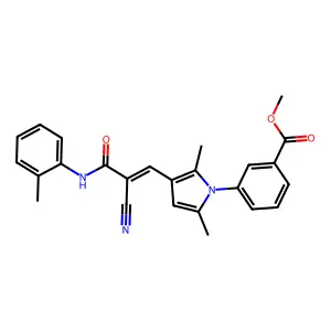 METHYL 3-[3-[(Z)-2-CYANO-2-[(2-METHYLPHENYL)CARBAMOYL]ETHENYL]-2,5-DIMETHYL-PYRROL-1-YL]BENZOATE structure