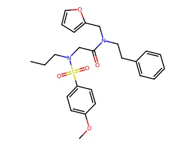 N-[(Furan-2-yl)methyl]-N~2~-(4-methoxybenzene-1-sulfonyl)-N-(2-phenylethyl)-N~2~-propylglycinamide structure