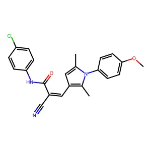 (Z)-N-(4-chlorophenyl)-2-cyano-3-[1-(4-methoxyphenyl)-2,5-dimethylpyrrol-3-yl]prop-2-enamide structure