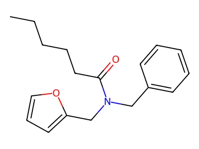 N-benzyl-N-(furan-2-ylmethyl)hexanamide structure