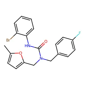 N'-(2-Bromophenyl)-N-[(4-fluorophenyl)methyl]-N-[(5-methylfuran-2-yl)methyl]urea structure