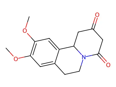 9,10-dimethoxy-1H,2H,3H,4H,6H,7H,11bH-pyrido[2,1-a]isoquinoline-2,4-dione structure