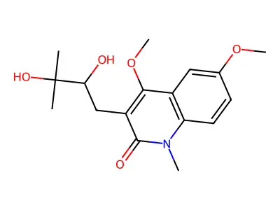 3-(2,3-Dihydroxy-3-methylbutyl)-4,6-dimethoxy-1-methyl-2(1H)-quinolinone structure