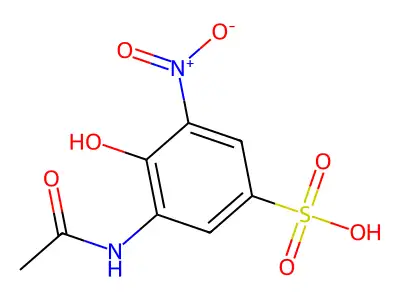 3-(Acetylamino)-4-hydroxy-5-nitrobenzenesulfonic acid structure