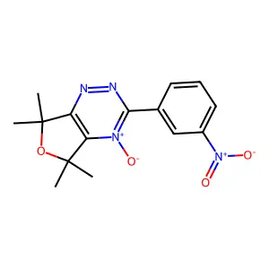 5,7-Dihydro-5,5,7,7-tetramethyl-3-(3-nitrophenyl)furo(3,4-e)-as-triazine 4-oxide structure