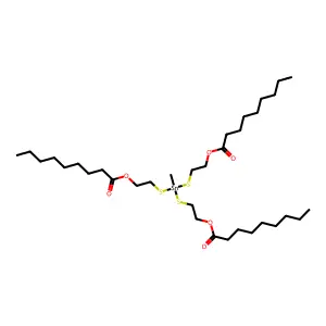 Nonanoic acid, 1,1',1''-[(methylstannylidyne)tris(thio-2,1-ethanediyl)] ester structure