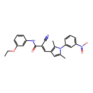 (2Z)-2-cyano-3-[2,5-dimethyl-1-(3-nitrophenyl)-1H-pyrrol-3-yl]-N-(3-ethoxyphenyl)prop-2-enamide structure
