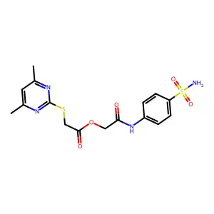 2-Oxo-2-(4-sulfamoylanilino)ethyl [(4,6-dimethylpyrimidin-2-yl)sulfanyl]acetate structure