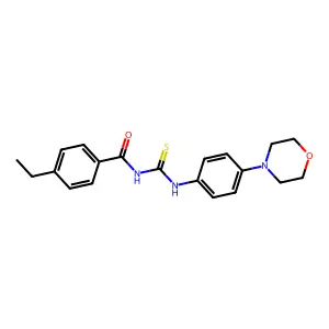 4-ethyl-N-[(4-morpholin-4-ylphenyl)carbamothioyl]benzamide structure