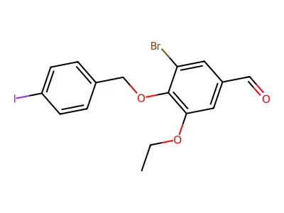 3-Bromo-5-ethoxy-4-[(4-iodobenzyl)oxy]benzaldehyde structure