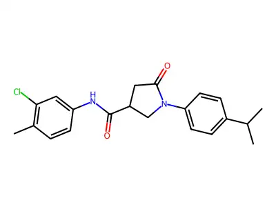 N-(3-chloro-4-methylphenyl)-5-oxo-1-(4-propan-2-ylphenyl)pyrrolidine-3-carboxamide structure