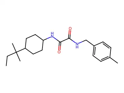 N'-[4-(2-methylbutan-2-yl)cyclohexyl]-N-[(4-methylphenyl)methyl]oxamide structure