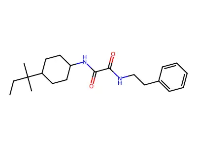 N-[4-(2-methylbutan-2-yl)cyclohexyl]-N'-(2-phenylethyl)ethanediamide structure