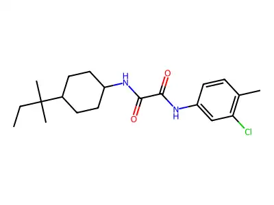 N'-(3-chloro-4-methylphenyl)-N-[4-(2-methylbutan-2-yl)cyclohexyl]oxamide structure