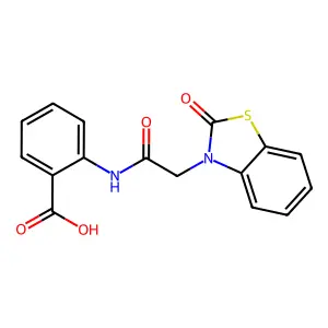 2-[2-(2-Oxo-benzothiazol-3-yl)-acetylamino]-benzoic acid structure