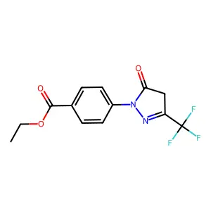 ethyl 4-[5-oxo-3-(trifluoromethyl)-4,5-dihydro-1H-pyrazol-1-yl]benzoate structure