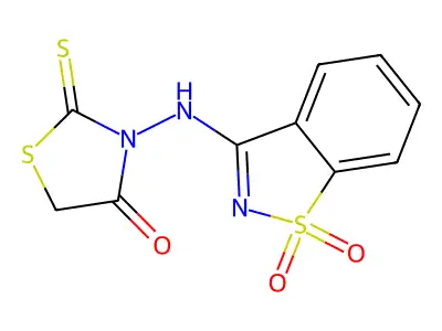3-[(1,1-Dioxido-1,2-benzisothiazol-3-YL)amino]-2-thioxo-1,3-thiazolidin-4-one structure
