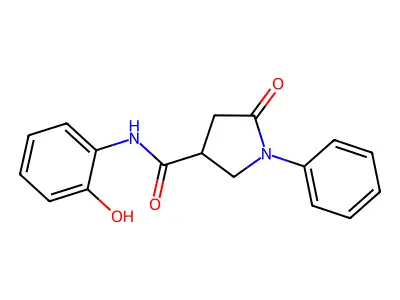 N-(2-hydroxyphenyl)-5-oxo-1-phenylpyrrolidine-3-carboxamide structure