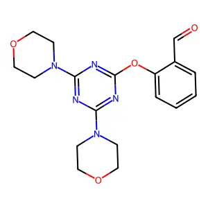 2-{[4,6-Di(morpholin-4-yl)-1,3,5-triazin-2-yl]oxy}benzaldehyde structure