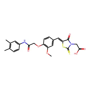 [(5E)-5-(4-{2-[(3,4-dimethylphenyl)amino]-2-oxoethoxy}-3-methoxybenzylidene)-4-oxo-2-thioxo-1,3-thiazolidin-3-yl]acetic acid structure