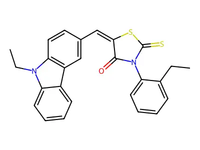 5-[(9-Ethyl-9H-carbazol-3-yl)methylene]-3-(2-ethylphenyl)-2-thioxo-4-thiazolidinone structure