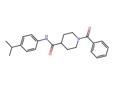 1-benzoyl-N-(4-propan-2-ylphenyl)piperidine-4-carboxamide structure