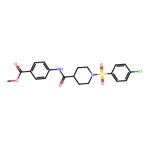 Methyl 4-[({1-[(4-chlorophenyl)sulfonyl]piperidin-4-yl}carbonyl)amino]benzoate structure