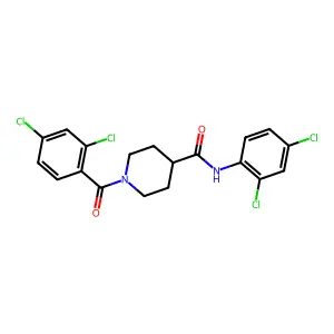 1-(2,4-dichlorobenzoyl)-N-(2,4-dichlorophenyl)piperidine-4-carboxamide structure