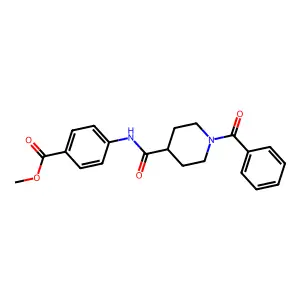 Methyl 4-(1-benzoylpiperidine-4-amido)benzoate structure