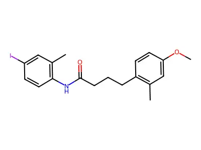 N-(4-iodo-2-methylphenyl)-4-(4-methoxy-2-methylphenyl)butanamide structure