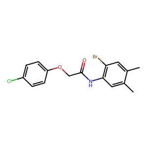 N-(2-bromo-4,5-dimethylphenyl)-2-(4-chlorophenoxy)acetamide structure
