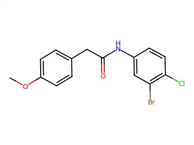 N-(3-bromo-4-chlorophenyl)-2-(4-methoxyphenyl)acetamide structure