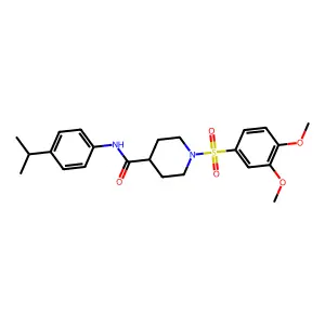 1-(3,4-dimethoxyphenyl)sulfonyl-N-(4-propan-2-ylphenyl)piperidine-4-carboxamide structure