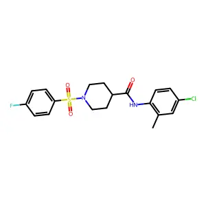 N-(4-chloro-2-methylphenyl)-1-(4-fluorophenyl)sulfonylpiperidine-4-carboxamide structure