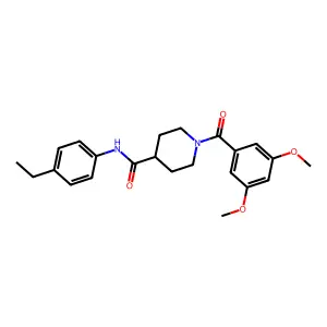 1-(3,5-dimethoxybenzoyl)-N-(4-ethylphenyl)piperidine-4-carboxamide structure