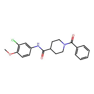 1-benzoyl-N-(3-chloro-4-methoxyphenyl)piperidine-4-carboxamide structure