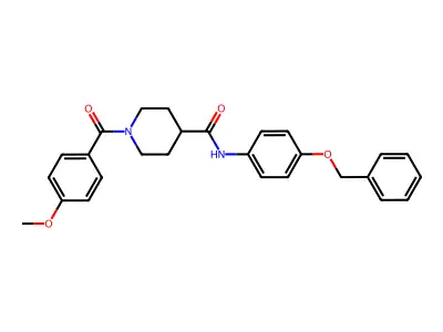 1-(4-methoxybenzoyl)-N-(4-phenylmethoxyphenyl)piperidine-4-carboxamide structure