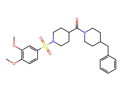 (4-benzylpiperidin-1-yl)-[1-(3,4-dimethoxyphenyl)sulfonylpiperidin-4-yl]methanone structure