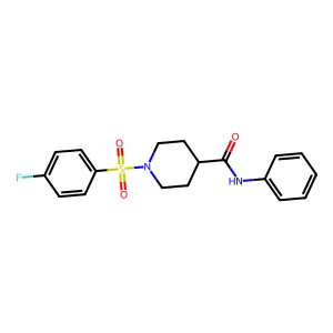 1-(4-fluorophenyl)sulfonyl-N-phenylpiperidine-4-carboxamide structure