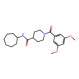 N-cycloheptyl-1-(3,5-dimethoxybenzoyl)piperidine-4-carboxamide structure