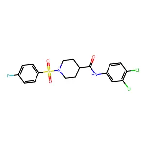 N-(3,4-dichlorophenyl)-1-(4-fluorophenyl)sulfonylpiperidine-4-carboxamide structure