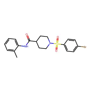 1-(4-bromophenyl)sulfonyl-N-(2-methylphenyl)piperidine-4-carboxamide structure