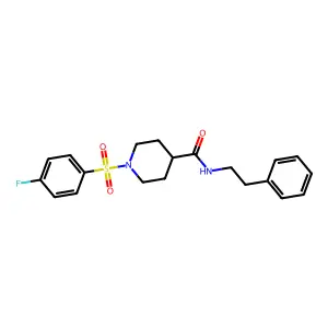 1-[(4-fluorobenzene)sulfonyl]-N-(2-phenylethyl)piperidine-4-carboxamide structure